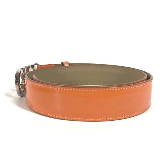 Salvatore Ferragamo Gancini logo buckle Accessories belt Leather Orange - Picture 4 of 16